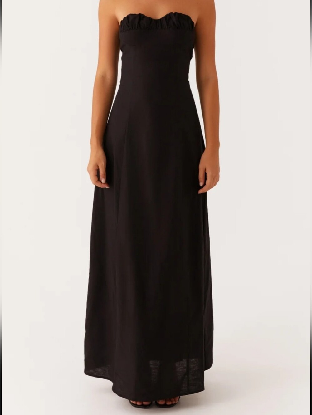 Peppermayo Tayla Linen Maxi Dress Size US 10 Black